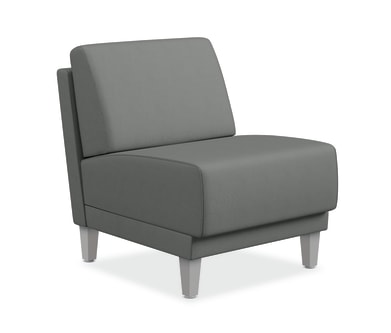 HON Grove Single Seat Lounge | Armless | Tapered Square Legs | Platinum Fabric