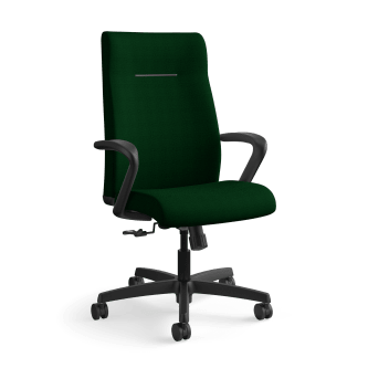 HON Ignition Executive HighBack Task Chair | Fixed Arms | Hard Casters | Upholstered Back | Jade Fabric | Standard Base