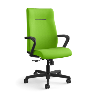 HON Ignition Executive HighBack Task Chair | Fixed Arms | Hard Casters | Upholstered Back | Pear Fabric | Standard Base