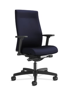 HON Ignition 20 MidBack Upholstered Task | Advanced SynchroTilt | Adjustable Arms | Navy Fabric | Adjustable Lumbar