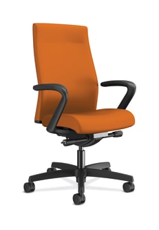 HON Ignition 20 MidBack Upholstered Task | Andvanced SynchroTilt | Fixed Arms | Apricot Fabric