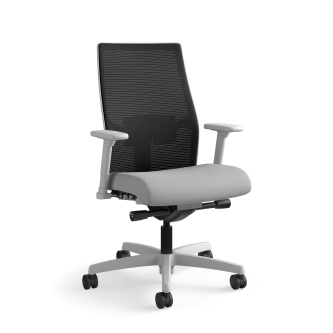 HON Ignition 20 MidBack Task Chair | Black 4way stretch Mesh Back | Easy Assembly | Frost Fabric