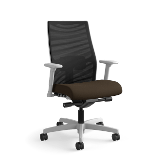 HON Ignition 20 MidBack Task Chair | Black 4way stretch Mesh Back | Easy Assembly | Espresso Fabric