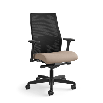 HON Ignition 20 MidBack Task Chair | Black 4way stretch Back | Morel Fabric