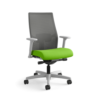 HON Ignition 20 4way stretch Mesh Back Task Chair Advanced SynchroTilt Control HeightandWidth Adjustable Arms Adjustable Lumbar Support Hard Casters Charcoal Mesh Back Pear Seat Fabric Standard Base Titanium Frame