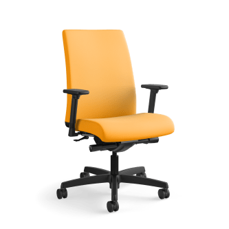HON Ignition MidBack Task Chair | SynchroTilt Back Angle | Adjustable Arms | Goldenrod Fabric