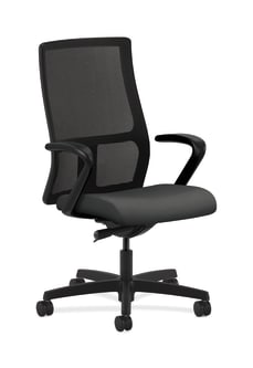HON Ignition MidBack Mesh Task Chair | SynchroTilt | Fixed Arms | Iron Ore Fabric