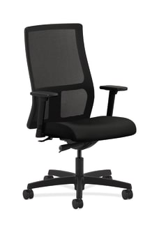 HON Ignition MidBack Mesh Task Chair | SynchroTilt | Adjustable Arms | Black Vinyl