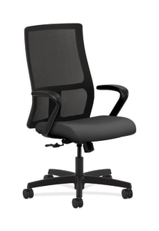 HON Ignition MidBack Mesh Task Chair | CenterTilt | Fixed Arms | Iron Ore Fabric