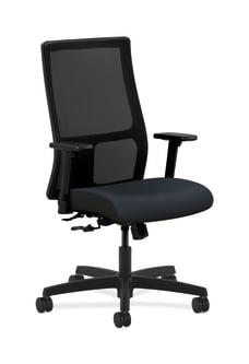 HON Ignition MidBack Mesh Task Chair | CenterTilt | Adjustable Arms | Navy Vinyl