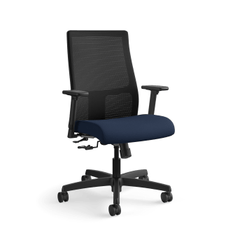 HON Ignition MidBack Mesh Task Chair | CenterTilt | Adjustable Arms | Navy Fabric