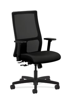 HON Ignition MidBack Mesh Task Chair | CenterTilt | Adjustable Arms | Black Vinyl