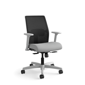 HON Ignition 4way Stretch Mesh Back Task Chair | SynchroTilt Control With Seat Slider | Adjustable Arms | Adjustable Lumbar Support | Black 4way Stretch Mesh Back | Frost Seat Fabric | Titanium Frame
