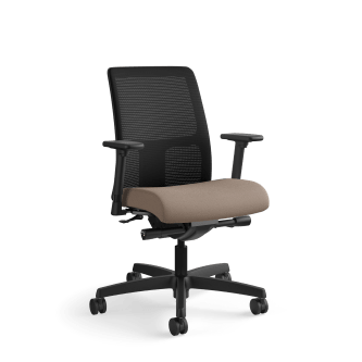 HON Ignition LowBack Mesh Task Chair | SynchroTilt Back Angle | Adjustable Arms | Bark Fabric