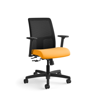 HON Ignition LowBack Mesh Task Chair | CenterTilt | Adjustable Arms | Goldenrod Fabric