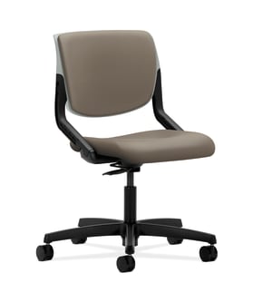 HON Motivate Task Chair | Upholstered Back | Platinum Shell | Antelope Fabric