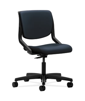 HON Motivate Task Chair | Upholstered Back | Onyx Shell | Navy Fabric