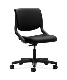 HON Motivate Task Chair | Upholstered Back | Onyx Shell | Black Fabric