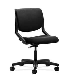 HON Motivate Task Chair | Upholstered Back | Onyx Shell | Black Fabric