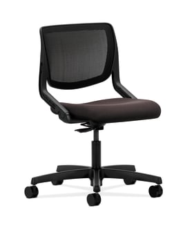HON Motivate Task Chair | Black 4way stretch Back | Espresso Fabric