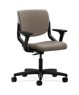 HON Motivate Task Chair | Upholstered Back | Adjustable Arms | Platinum Shell | Antelope Fabric