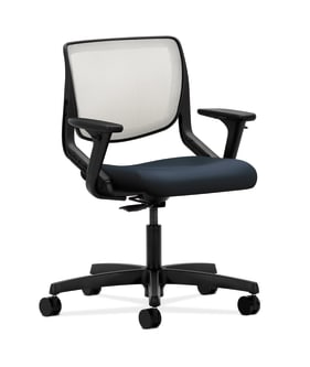 HON Motivate Task Chair | Fog 4way stretch Back | Adjustable Arms | Navy Fabric