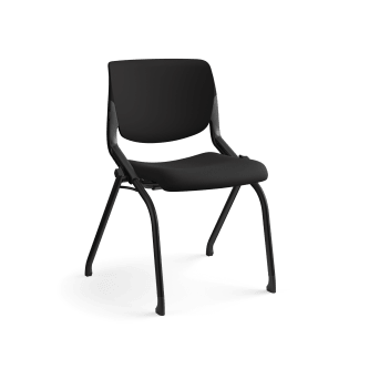 HON Motivate Nesting  Stacking Chair | Armless | Onyx Shell | Black Fabric