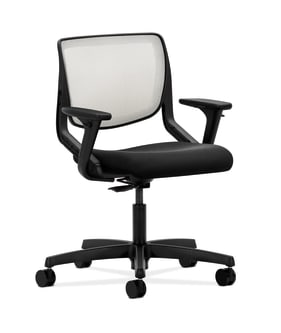 HON Motivate Task Chair | Fog 4way stretch Back | Adjustable Arms | Black Fabric