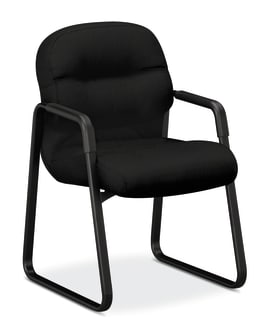 HON PillowSoft Guest Chair | Fixed Arms | Black Fabric