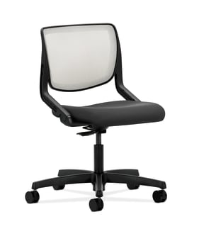 HON Motivate Task Chair | Fog 4way stretch Back | Iron Ore Fabric