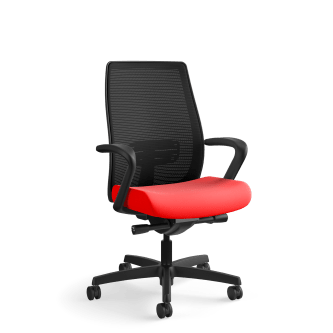 HON Endorse Mesh MidBack Task Chair | BuiltIn Lumbar | SynchroTilt Seat Glide | Ruby Fabric