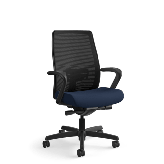 HON Endorse Mesh MidBack Task Chair | BuiltIn Lumbar | SynchroTilt Seat Glide | Navy Fabric