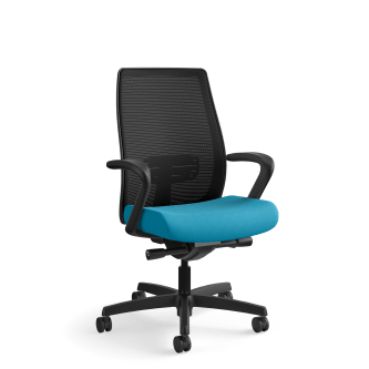 HON Endorse Mesh MidBack Task Chair | BuiltIn Lumbar | SynchroTilt Seat Glide | Peacock Fabric