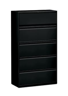 HON Flagship Lateral File | 5 Drawers | 36W | Black Finish