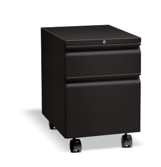 HON Flagship Mobile Pedestal | 1 Box  1 File Drawer | Radius Pull | 15W | Black Finish