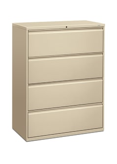 HON Brigade 800 Series Lateral File | 4 Drawers | Radius Pull | 42W | Putty Finish