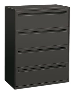 HON Brigade 700 Series Lateral File | 4 Drawers | Integral Pull | 42W | Charcoal Finish