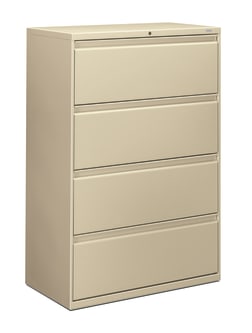 HON Brigade 800 Series Lateral File | 4 Drawers | Radius Pull | 36W | Putty Finish
