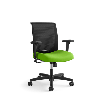 HON Convergence Task Chair | Swivel Tilt Control | Height and WidthAdjustable Arms | Adjustable Lumbar Support | Pear Fabric Seat