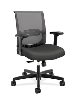 HON Convergence Task Chair | SynchroTilt With Seat Slide Control | Height and WidthAdjustable Arms | Iron Ore Fabric