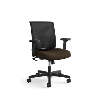 HON Convergence Task Chair | Swivel Tilt Control | Height and WidthAdjustable Arms | Adjustable Lumbar Support | Espresso Fabric Seat