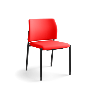HON Accommodate Guest Chair | Armless | Casters and Glides | Ruby Fabric | Textured Black Frame