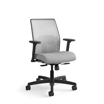 HON Ignition 4way Stretch Mesh Back Task Chair | SynchroTilt Control With Seat Slider | Adjustable Arms | Adjustable Lumbar Support | Fog 4way Stretch Mesh Back | Frost Seat Fabric | Black Frame