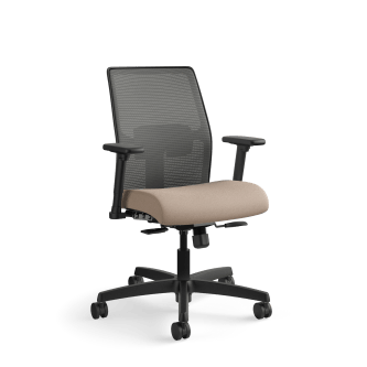 HON Ignition 4way stretch Mesh Back Task Chair | SynchroTilt Control With Seat Slider | Adjustable Arms | Adjustable Lumbar Support | Charcoal 4way stretch Mesh Back | Morel Seat Fabric | Black Frame