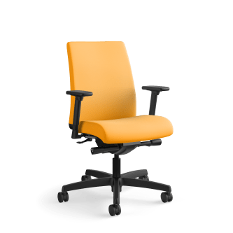 HON Ignition LowBack Task Chair | SynchroTilt Back Angle | Adjustable Arms | Goldenrod Fabric