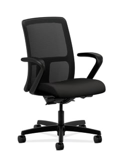 HON Ignition LowBack Mesh Task Chair | SynchroTilt Back Angle | Fixed Arms | Black Fabric