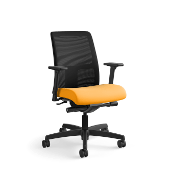 HON Ignition LowBack Mesh Task Chair | SynchroTilt Back Angle | Adjustable Arms | Goldenrod Fabric