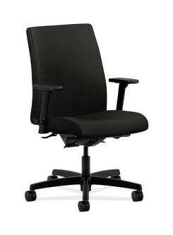 HON Ignition LowBack Task Chair | SynchroTilt Back Angle | Adjustable Arms | Black Vinyl