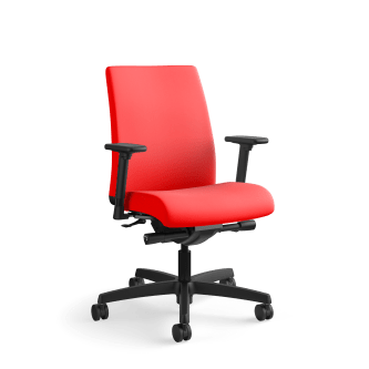 HON Ignition LowBack Task Chair | SynchroTilt Back Angle | Adjustable Arms | Ruby Fabric