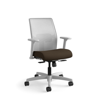 HON Ignition 4way Stretch Mesh Back Task Chair | SynchroTilt Control With Seat Slider | Adjustable Arms | Adjustable Lumbar Support | Fog 4way Stretch Mesh Back | Espresso Seat Fabric | Titanium Frame